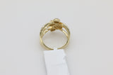 Diamond Pear Halo Triple Band Ring in 14KT Yellow Gold ( 0.50ct dtw )