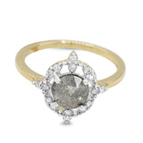 Diamond Salt and Pepper Ring in 14KT Yellow Gold ( 1.25ct dtw )