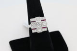 Diamond and Ruby Ring in 14KT White Gold ( 1.05ct dtw )