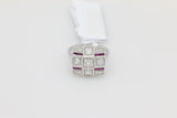 Diamond and Ruby Ring in 14KT White Gold ( 1.05ct dtw )
