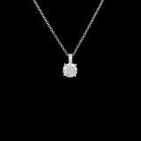 Diamond Cluster Pendant in 14KT White Gold ( 0.50ct tw dia )