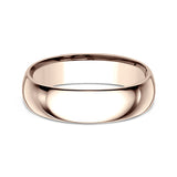 14K Rose Gold 6mm Standard Comfort-Fit Wedding Ring