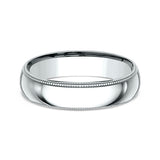 Platinum 5mm Milgrain Standard Comfort Fit Ring