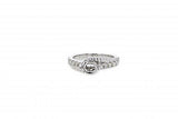 Limited Edition solid 14K white gold semi-mount engagement ring set with 0.50ct diamonds