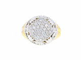 Solid 14K yellow gold ring with 0.75ct diamonds and 14K white gold accents