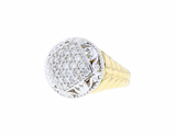 Solid 14K yellow gold ring with 0.75ct diamonds and 14K white gold accents