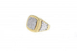 Solid 14K white gold ring with 0.60ct diamonds and 14K yellow gold accents