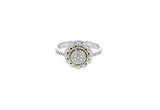Italian Sterling Silver Ring with 0.24ct diamonds and 14K solid yellow gold accents