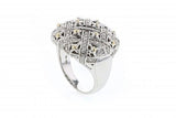 Italian sterling silver ring with 0.70ct H color VS diamonds and solid 14K yellow gold accents