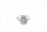 Italian sterling silver ring with 0.25ct diamonds and solid 14K yellow gold accents