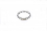 Italian sterling silver ring with 0.11ct diamonds and 14K solid yellow gold accents