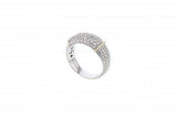 Italian Sterling Silver Ring with 0.51ct diamonds and 14K solid yellow gold accents
