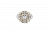 Italian sterling silver ring with 0.43ct diamonds and solid 14K yellow gold accents