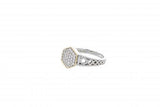 Italian sterling silver ring with 0.32ct diamonds and solid 14K yellow gold accents