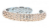 Italian Sterling Silver Bangle Bracelet with rose gold plating