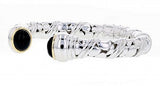 Italian Sterling Silver Bangle Bracelet with black onyx and 14K solid yellow gold accents