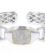 Italian Sterling Silver Bracelet with 0.51ct diamonds and 14K solid yellow gold accents