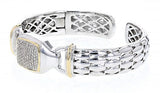Italian Sterling Silver Bracelet with 0.51ct diamonds and 14K solid yellow gold accents