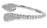 Italian Sterling Silver Bracelet with 0.65ct diamonds and 14K solid yellow gold accents