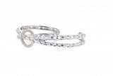 Italian Sterling Silver Bracelet with 0.13ct. diamonds and 14K solid yellow gold accents