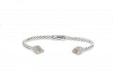 Italian Sterling Silver Bracelet with 0.16ct diamonds and 14K solid yellow gold accents