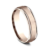 14K White Gold/Yellow Gold/Rose Gold 6mm Comfort-Fit Design Wedding Band