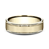 14K White Gold/Yellow Gold/Rose Gold 6mm Comfort-Fit Design Wedding Band