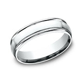 14K White Gold 6mm Comfort-Fit Design Wedding Band