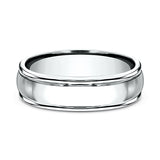 14K White Gold 6mm Comfort-Fit Design Wedding Band