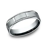 14K White Gold 6mm Comfort-Fit Design Wedding Ring