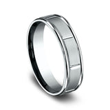 14K White Gold 6mm Comfort-Fit Design Wedding Ring