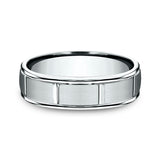 14K White Gold 6mm Comfort-Fit Design Wedding Ring