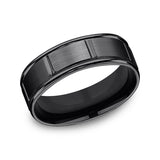Black Titanium 7mm Comfort-Fit Design Wedding Band