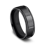 Black Titanium 7mm Comfort-Fit Design Wedding Band