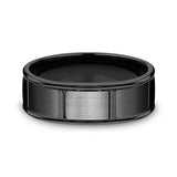 Black Titanium 7mm Comfort-Fit Design Wedding Band