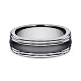 Tungsten and Seranite Two-Tone 7mm Design Wedding Band