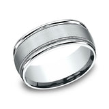 14K White Gold 8mm Comfort-Fit Design Wedding Ring