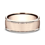 14K White Gold/Yellow Gold/Rose Gold 8mm Comfort-Fit Design Wedding Band