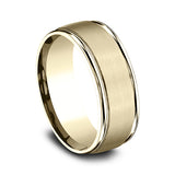 14K White Gold/Yellow Gold/Rose Gold 8mm Comfort-Fit Design Wedding Band