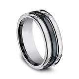 Tungsten and Seranite 8mm Comfort-Fit Design Wedding Band