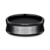 Black Titanium 7.5 mm Comfort-Fit Design Wedding Band
