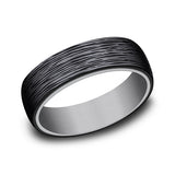 Grey Tantalum and Black Titanium 6.5mm ring in ring style Comfort-fit wedding band