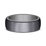 Grey Tantalum and Black Titanium 6.5mm ring in ring style Comfort-fit wedding band