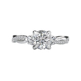 Romance 3-Stone Semi-Mount Diamond Ring