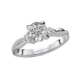 Romance 3-Stone Semi-Mount Diamond Ring
