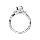 Romance 3-Stone Semi-Mount Diamond Ring