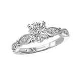 Romance Peg Head Semi-Mount Diamond Ring
