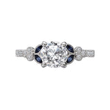 Romance Sapphire and Diamond Semi-Mount Ring