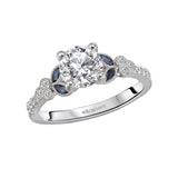Romance Sapphire and Diamond Semi-Mount Ring