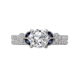 Romance Sapphire and Diamond Semi-Mount Ring